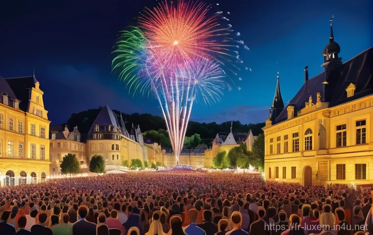 룩셈부르크 기념일 및 공휴일 - **Prompt:** A heartwarming scene in Luxembourg City during early spring. A diverse family, including...