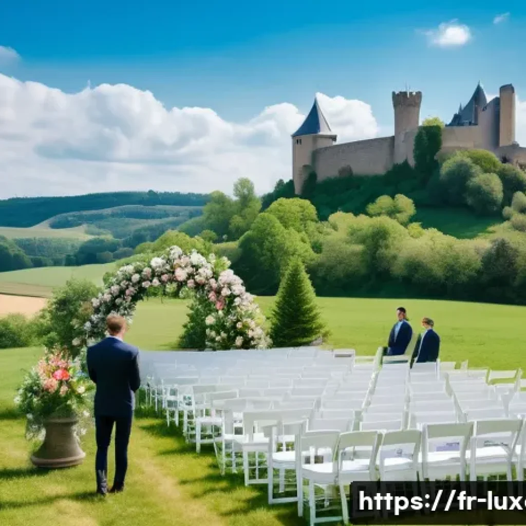 룩셈부르크에서 결혼하면 좋은 이유 - A romantic outdoor wedding ceremony set in Luxembourg’s lush Éislek hills during springtime, featuri...