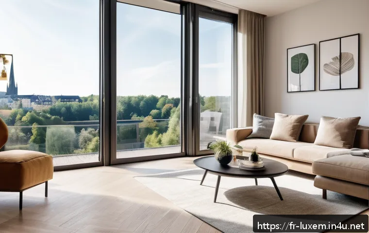 룩셈부르크와 네덜란드 생활비 비교 - A modern Luxembourg city apartment interior, bright and spacious T2 layout with high-quality furnish...