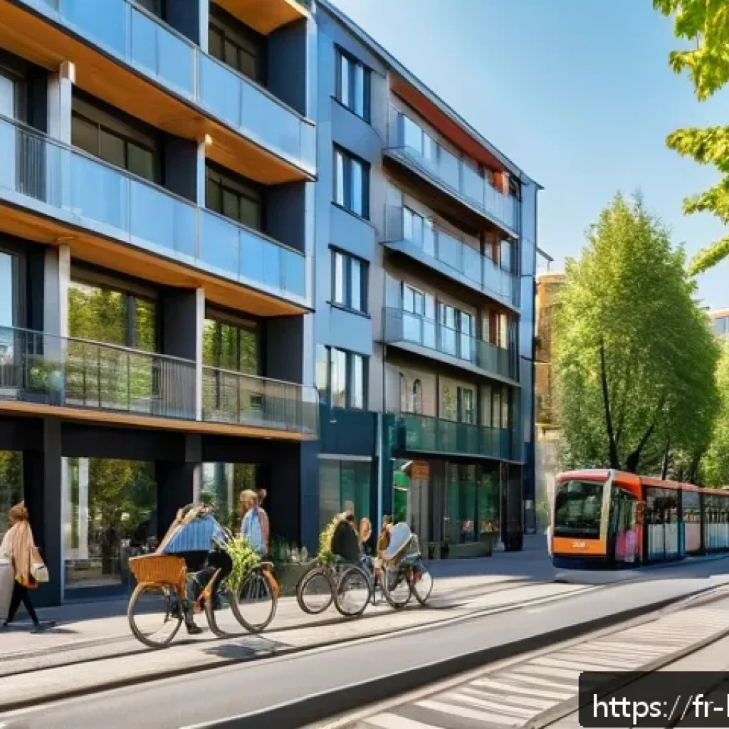 룩셈부르크 생활비 - A vibrant urban neighborhood in Luxembourg, featuring modern apartment buildings with balconies, wel...