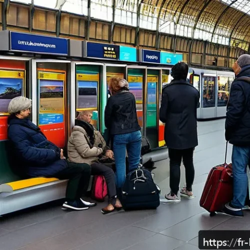 Home 30 룩셈부르크에서 유로스타 타기 - A bustling Luxembourg central train station scene with travelers of diverse backgrounds preparing fo...